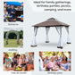Outsunny 10x10ft Double Tier Garden Gazebo Canopy Outdoor Sunshade Tent Water-Resistant Anti-UV Roof with Metal Frame | The Comfy Couch Canada