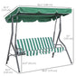 Outsunny 3-Seat Patio Swing Chair, Outdoor Porch Swing Glider with Adjustable Canopy, Removable Cushion for Garden