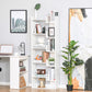 HOMCOM 6-Tier Tall Modern Bookcase: Floor Standing Shelving Unit for Living Room, Home Office, White | The Comfy Couch Canada