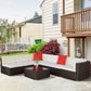 Outsunny 7 Pieces Patio Furniture Set, Rattan Outdoor Conversation Set Garden Wicker Sofa Set Sectional Furniture w/Cushion | The Comfy Couch Canada