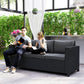 Outsunny Deluxe 3 Seat Rattan Wicker Sofa Garden Outdoor Patio Furniture with Cushion, Grey | The Comfy Couch Canada