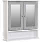 Kleankin White Over Toilet Cabinet: Wall Mounted Bathroom Storage with Double Mirrored Doors & Interior Mirror | The Comfy Couch Canada