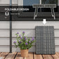 Outsunny Rattan Foldable End Table Outdoor Metal Frame Patio Wicker Coffee Table for Poolside Lawn Garden Mixed Grey | The Comfy Couch Canada