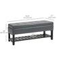 HOMCOM 44" PU Leather Tufted Ottoman Shoe Bench Storage Chest Hallway Grey | The Comfy Couch Canada