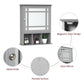 Kleankin Grey Wall Cabinet: Mounted Bathroom/Kitchen Storage with Mirrored Door & 3 Shelves for Space Efficiency | The Comfy Couch Canada