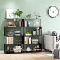 HOMCOM 5-Tier Z-Shape Bookcase: Wooden Shelves with Steel Frame for Living Room, Bedroom, Office, Black | The Comfy Couch Canada