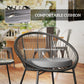 Outsunny 3 Piece Wicker Patio Furniture Set with Soft Seat Cushions, Tempered Glass Tabletop, Bistro Set for Garden, Black | The Comfy Couch Canada