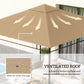 Outsunny Gazebo Canopy Replacement 9.84 x 9.84ft UV Protected Top Sun Shade Beige | The Comfy Couch Canada