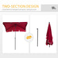 Outsunny 7x4ft Rectangle Patio Umbrella Aluminum Tilt Adjustable Garden Parasol UV Protection Sun Shade Outdoor Canopy Red | The Comfy Couch Canada