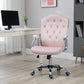 Vinsetto Chic Velvet Home Office Chair: Pink Button Tufted, Swivel Desk Chair, Adjustable Height, Tilt Function | The Comfy Couch Canada