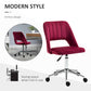 Vinsetto Velvet Office Chair Mid Back Swivel Scallop Shape Computer Desk Chair Red | The Comfy Couch Canada