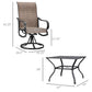 Outsunny Outdoor Dining Set 5-Piece with 4 Swivel Rocker Chairs and 37"x37" Table Brown Patio Furniture with Umbrella Hole | The Comfy Couch Canada