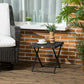 Outsunny Patio Wicker Coffee Table, Outdoor PE Rattan Garden Folding Side Table, 15.75"x15.75"x15.75", Black | The Comfy Couch Canada