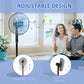 HOMCOM Oscillating Standup Fan with Remote LED Display Cooling Device for Home Office Black | The Comfy Couch Canada