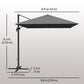 Outsunny 8 FT Aluminium Cantilever Patio Umbrella with 360å¡ Rotation, Cross Base, Crank and Tilt for Garden, Patio, Dark Grey | The Comfy Couch Canada