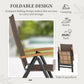 Outsunny Folding Patio Wicker Dining Chair with Steel Frame, Armrest, Backrest for Outdoor, Garden, Backyard, Brown | The Comfy Couch Canada