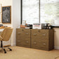 Vinsetto 2 Drawer File Cabinet with Lock, Office Filing Cabinet, Hanging Bar for Letter Size, Home Office, Light Brown | The Comfy Couch Canada