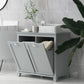 HOMCOM Bathroom Laundry Storage Cabinet: Tilt-out Hamper Organizer, Two-Compartment, Grey | The Comfy Couch Canada