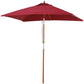 Outsunny 6.6x5ft Square Market Parasol, Wooden Patio Umbrella with Tilt Mechanism and 6 Bamboo Ribs, Garden Sunshade, Wine Red | The Comfy Couch Canada