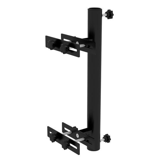Outsunny Patio Umbrella Holder Stand for Deck Railing, Umbrella Deck Mount Bracket with Adjustable Clamps, Black | The Comfy Couch Canada