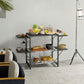 Outsunny Aluminum Folding Camping Kitchen Cook Station Carrying Bag 4 Side Tables 2 Shelves BBQ RV Picnic Black.