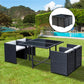 Outsunny 5 Pieces Outdoor Dining Set Rattan Furniture Wicker Conversation Set Dining Sofa Table Bistro Set Patio Furniture with Cushion | The Comfy Couch Canada