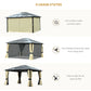 Outsunny 14 x 12ft Pop Up Gazebo, Aluminum Frame Canopy with Privacy Curtains & Mosquito Netting for Outdoor Parties | The Comfy Couch Canada