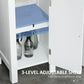 kleankin Freestanding Linen Cabinet: White Bathroom Storage with Open Shelves & Cupboards | The Comfy Couch Canada