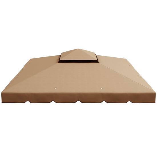 Outsunny Replacement Gazebo Top 9.8x9.8, Double Vented Roof Canopy Cover for Patio Garden, Khaki - Upgrade Your Outdoor Space | The Comfy Couch Canada