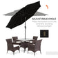 Outsunny 9FT Black Patio Umbrella 3 Tiers with Crank, Push Button Tilt for Outdoor Comfort on Deck, Backyard & Lawn - Find Shade | The Comfy Couch Canada