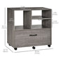 Vinsetto Lateral File Station: Mobile Cabinet with Printer Stand for Letter/Legal File & Office Supply Storage, Grey | The Comfy Couch Canada