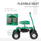 Outsunny Garden Scooter, Rolling Cart with Swivel and Adjustable Seat, Tool Tray, Bucket Basket, Green and Black | The Comfy Couch Canada