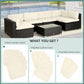 Outsunny Patio Rattan Sofa Set 14pc Outdoor Cushion Polyester Cover Replacement Set No Cushion.