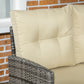 Outsunny 6pc Outdoor Patio Dining Set PE Rattan Sofa Chair Table Cushions Khaki | The Comfy Couch Canada