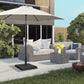 Outsunny 42 lb Heavy Duty Patio Umbrella Stand 20" Resin Square Market Holder for Outdoor Black | The Comfy Couch Canada