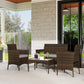 Outsunny 4 Pieces Wicker Outdoor Balcony Furniture Set Rattan Patio Furniture Set with Loveseat Chairs Glass Coffee Table Grey | The Comfy Couch Canada