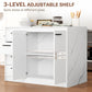 HOMCOM Kitchen Island with Storage Cabinet, 4 Drawers and Adjustable Shelf for Dining Room, Faux Marble Effect and White | The Comfy Couch Canada