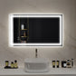 HOMCOM 39" x 24" Bathroom Mirror with LED Lights, Wall Mounted Vanity Mirror with Anti-Fog Pad and Touch Button, Clear | The Comfy Couch Canada