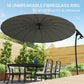 Outsunny 9FT Cantilever Umbrella with 16 Fibreglass Ribs, Offset Hanging Umbrella, Patio Umbrella with Crank and Cross Base, Grey | The Comfy Couch Canada