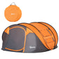Outsunny 5-Person Pop Up Camping Tent, Easy Setup, Orange, with Doors, Windows, Carry Bag | The Comfy Couch Canada