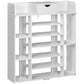 HOMCOM Space-Saving Shoe Rack: 7-Tier Organizer with Drawer & 11 Open Shelves for 17 Pairs, White | The Comfy Couch Canada