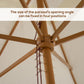 Outsunny 7x10ft Wooden Rectangle Patio Umbrella: Beige Market Garden Parasol Outdoor Sunshade Canopy | The Comfy Couch Canada