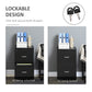 Vinsetto Locking File Chest: 2-Drawer Wooden Cabinet on Wheels for Secure Home Office & Study Organization, Black | The Comfy Couch Canada