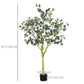 HOMCOM 5ft Artificial Eucalyptus Tree: Indoor Fake Plant with White Tips and Pot for Home, Office, Living Room Decor | The Comfy Couch Canada