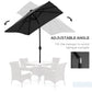Outsunny 6x10FT Rectangular Patio Umbrella: Solar LED Lights Tilt Crank Outdoor Shade Dark Grey | The Comfy Couch Canada