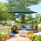 Outsunny 6.6FT Patio Umbrella, Outdoor Parasol with 6 Solid Ribs, Green | The Comfy Couch Canada