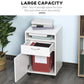 HOMCOM Mobile Vertical Filing Cabinet 24" with Drawer and Wheels - Essential Office Storage Cabinet in White.
