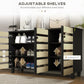HOMCOM Rustic Shoe Storage Cabinet: 3 Slatted Doors, Adjustable Shelves for 15 Pairs, Entryway Organizer | The Comfy Couch Canada