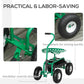 Outsunny Garden Scooter, Rolling Cart with Swivel and Adjustable Seat, Tool Tray, Bucket Basket, Green and Black | The Comfy Couch Canada