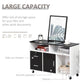HOMCOM Mobile Lateral Filing Cabinet: Lockable Drawer Printer Stand on Wheels for Home Office, Black | The Comfy Couch Canada